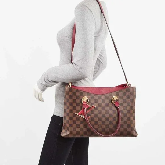 Louis Vuitton Lie De Vin Damier Canvas Riverside Tote Bag - Picture 2 of 12